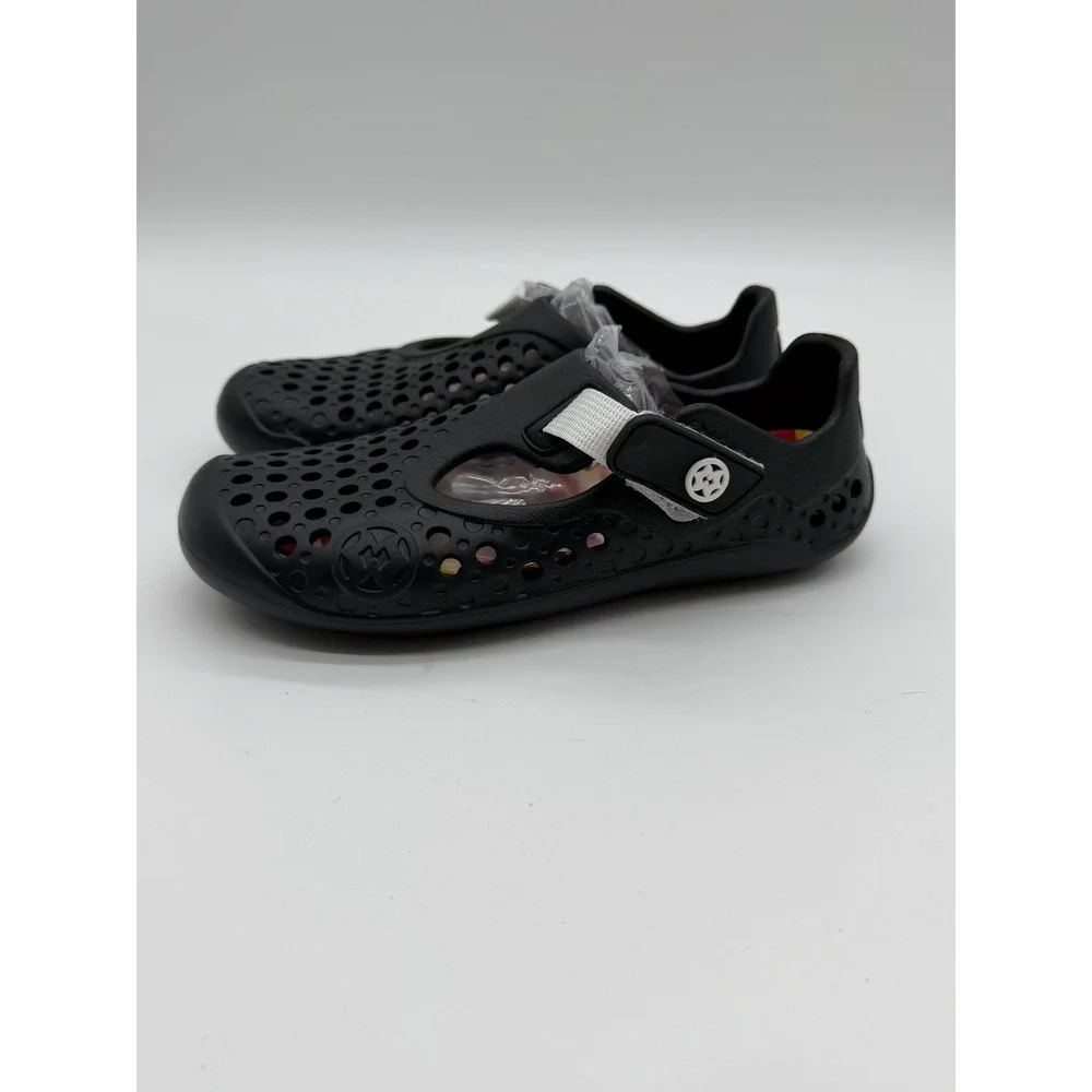 Kids Black Perforated‎ Mary Jane Water Shoes Slip On Flats Size 31